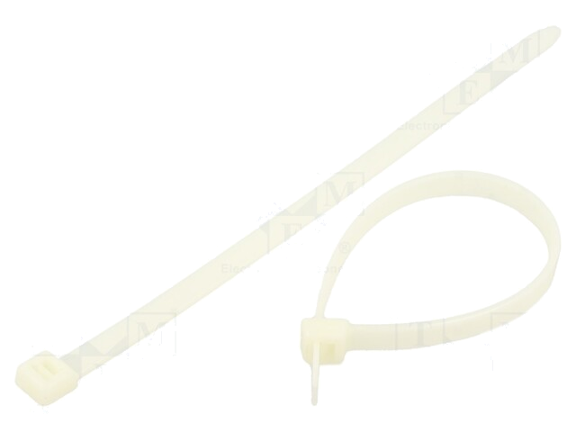 Kabelbinder; L: 200mm; W: 7,6mm; polyamide; 380N; natuurlijk; 100st. Kabelbinder; L: 200mm; W: 7,6mm; polyamide; 380N; natuurlijk; 100st.